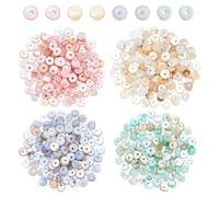 NBEADS 2 Brins 4 Couleurs Environ 400 Pcs Perles en Coquillage Naturel, Perles de Coquillage Rondes et Plates Perles de Coquillages Puka pour le Bricolage Bracelet Collier Bijoux