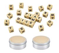 nbeads 2 Ensemble de Dés de Mots Croisés, Ensemble de Divertissement de Dés de L ettre Activité de Mots avec des dés de Lettres pour Voyage Camping et Nuit en Famille, Platine