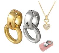 NBEADS 2 Pcs 2 Couleurs Fermoirs à Anneau en Argent Sterling 925, Fermoirs à Double Bélière Fermoirs Dépliants Twister pour Colliers Accessoires de Fabrication de Bijoux DIY, 15x8x6mm