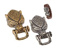 NBEADS 2 Pcs 2 Couleurs Perles EDC en Laiton, Boucles en Laiton pour Paracorde Perles de Parachute Breloques en Métal pour Cordon de Couteau Porte Clés Bracelet, 44x23x12mm