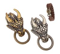 NBEADS 2 Pcs 2 Couleurs Perles Paracorde en Laiton, Perles D'Espacement Dragon pour Bijoux Équipement de Survie EDC Corde de Parachute Accessoires Artisanaux, 38x19x14.5mm