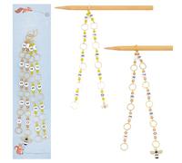 NBEADS 2 Pcs 2 Styles Chaînes de Compteur de Rangée de Tricot D'Abeille, Marqueurs Point Crochet Numériques en Acrylique Amovible Verrouillage Point Marqueur pour Tissage Couture et Quilting