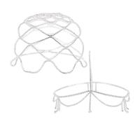 nbeads 2 Pcs 2 Styles Coiffe en Maille Strass, Chaîne de Tête Argentée avec Pompon en Maille pour Bandeau de Mariée Bricolage Artisanal, Platine et Argent