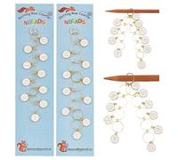 nbeads 2 pcs 2 Tailles Plat Rond Breloque à Tricoter Rang Compteur Chaînes, Marqueur de Tricot de Charmes D'Émail D'Alliage de Nombres pour Le de Suivi de Crochet de Tricot, Blanc (Jusqu'À 10mm/14mm)