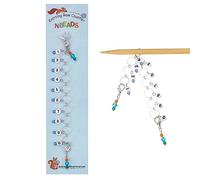 nbeads 2 pcs Bicone Verre Perlé Tricot Rangée Chaînes Compteur, 1-10 marqueur de Point de Breloques en Laiton à Chiffres Acryliques pour Le Suivi de L'Avancement de Crochet à Tricoter, Argenterie