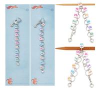 NBEADS 2 Pcs Chaînes de Comptage de Rangs de Tricot, Pendentif Acrylique de Comptage de Rangs 2 Pcs Marqueurs de Point Crocet coeur pour couture tricot crochet suivi de l'avancement d'un projet