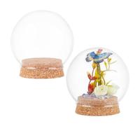 NBEADS 2 Pcs Cloche à Dôme en Verre, 8.5x8.85cm Cloche en Verre Décorative Transparente avec Base en Liège Vitrine Dôme D'Affichage pour Affichage de Rose Lumières Sculptures en Argile Petits Gâteaux