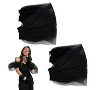 nbeads 2 Pcs Manchon Détachable pour Mariage, Châle de Mariée en Tulle Noir Manches Amovibles en Nylon pour Robe de Mariée Accessoires de Mariée, 19x40.8x0.8cm