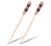 NBEADS 2 Pcs Ouvre Lettres Perlé, Ouvre Lettres pour Enveloppes avec Fil Enroulé 2 ouvre Lettres en Acier Inoxydable en Pierre Noire Naturelle pour Cadeau Fournitures de Bureau et de Maison, 23.2cm