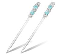 NBEADS 2 Pcs Ouvre Lettres Perlé, Ouvre Lettres pour Enveloppes avec Fil Enroulé 2 ouvre Lettres Synthétique en Acier Inoxydable Turquoise Foncé pour Fournitures de Bureau de Maison, 23.2cm de Long