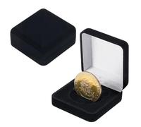 nbeads 2 Pcs Présentoir Carré pour Pièces de Monnaie, Boîte de Présentation de Pièces de Défi en Velours Noir Boîte de Présentation de Pièces pour Pièces Commémoratives et Médailles, 6.85x6.55x2.85cm