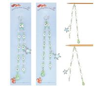 NBEADS 2 pcs Tortue Charme Tricot Rangée Compteur Chaînes, Marqueurs de Points de Perles en Verre Vert Pâle Accessoires de Comptage de Rangées pour le Tricot Suivi du Crochet Progression du Projet