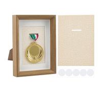 NBEADS 2 Sets Vitrine pour Médailles, 196x145x30mm Cadre Photo Rectangulaire en Bois Présentoir à Médailles Boîte D'Exposition pour Médailles de Tous Les Sports Décoration Militaire