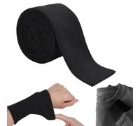 NBEADS 2 Yards Poignet en Tricot Côtelé, 6cm Poignet en Tissu Poignets Garniture Encolure Ceinture Matériau Coton Côtelé pour Ceintures Col Garniture Veste Couture Accessoires, Noir