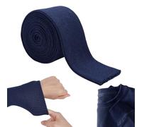 NBEADS 2 Yards Poignet en Tricot Côtelé, 6cm Poignet en tissu Poignets Garniture Encolure Ceinture Matériau Coton Côtelé pour Ceintures Col Garniture Veste Couture Accessoires, Bleu Marine