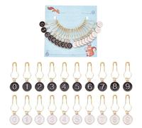 NBEADS 20 Pcs 0-9 marqueurs de Point Numérotés, 2 Couleurs Numéro Crochet Marqueurs Alliage Émail Verrouillage Point Marqueur Point Aiguille Clip pour Tricot Tissage Couture Fabrication de Bijoux