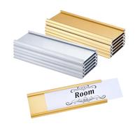 NBEADS 20 Pcs 2 Couleurs Plaque de Porte en Aluminium, Plaques Nominatives avec Insert en Papier Support D'Étiquette en Métal pour Salle de Réunion Bureau Décoration Intérieure, Or Platine, 2.4cm