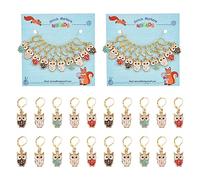 NBEADS 20 Pcs 5 Couleurs Marqueurs de Point de Hibou, Alliage Émail Crochet Breloques Marqueur de Point Tricot Bricolage Cadeau pour Tricot Tissage Couture Quilting Fabrication de Bijoux