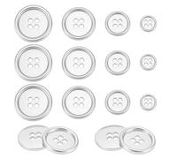 NBEADS 20 Pcs Bouton à 4 Trous, 4 Tailles Bouton de Couture Rond et Plat Boutons Vintage en Métal pour Costumes Chemises Manteaux Vêtements Décoration, Platine, Diamètre: 10mm/14.5mm/19.5mm/22.5mm