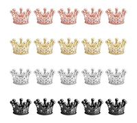 nbeads 20 Pcs Couronne Charms, Laiton Micro Pave Zircone Cubique Rois Couronne Perles Couleurs Mélangées pour Bricolage Bijoux Artisanat Faisant des Fournitures