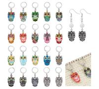 NBEADS 20 Pcs Marqueur de Point de Crochet, 3.8cm Marqueur de Mailles en Alliage Émaillé Breloques Amovibles en Forme de Hibou pour le Tissage la Couture la Fabrication de Bijoux et L'Artisanat