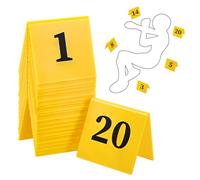NBEADS 20 Pcs Marqueur de Preuve, 7.5x5.2x6.5cm Numéros de Table en Acrylique 1-20 cartes Séquentielles pour Dîner Mystère Accessoires D'Halloween Restaurant Mariage Panneaux