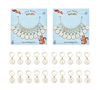 nbeads 20 Pcs Numéro 0~9 Marqueurs Point Crochet, Alliage Émail Numéro Marqueur Point Breloques Plat Rond Amovible Marqueur Tricot Verrouillage pour Tissage Couture Quilting Fabrication Bijoux, Blanc