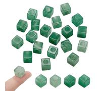 NBEADS 20 Pcs Perles Carrées en Pierre D'Aventrine Verte Naturel, 10mm Perle Européenne Perles en Pierre à Gros Trou Perles en Pierre Précieuse pour la Fabrication de Bijoux, Trou: 4.5-5mm