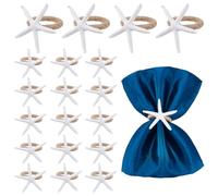 NBEADS 20 Pcs Ronds de Serviette en Forme D'Étoile de Mer, Décorations de Mariage Côtières Blanches Porte Serviettes en Coquillage pour Décorations de Table Nautiques pour Banquet d'anniversaire
