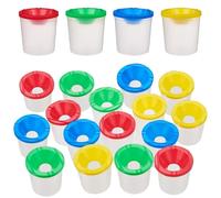 nbeads 20 Pots de Peinture en Plastique, Pas de Tasses de Palette de Déversement avec des Couvercles Fourniture d'art pour la cole de Peinture d'enfants