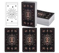 nbeads 200 Pcs 2 Couleurs Carte de Tarot Vierge avec Motif au Dos, Cartes de Tarot Oracle Vierges à Personnaliser avec Un Motif Doré Céleste et 2 boîte pour Les Projets de Bricolage, 69-70x118-120mm