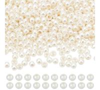 NBEADS 200 Pcs Perles Européennes en Plastique, 10mm, Rondelles, Beige, Trou: 5.2mm, pour Bijoux et Accessoires
