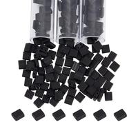 NBEADS 210~240Pcs Perles Tila, Noir Perles de Rocaille en Verre 2 Trou Beads D'Espacement pour Bracelets Colliers Fabrication de Bijoux, 5x5 mm