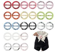 nbeads 24 Pcs 12 Styles Clips pour Anneau D'écharpe, Anneaux pour Echarpes Boucle Attaches pour T-shirts Bouton de Vêtements Clips de Chemise en Résine pour Vêtements Foulard Châle