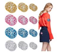 NBEADS 24 Pcs 3 Tailles Patch Thermocollant Boule Disco, Patchs Brodés de Boules de Fête Musicale Appliques Drôles à Coudre pour la Décoration de Vêtements L'Artisanat de Bricolage Couleurs Mélangées