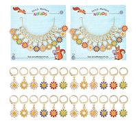 nbeads 24 Pcs Marqueurs de Point de Tournesol, 6 Couleurs Alliage Émail Crochet Point Marqueur Charmes Verrouillage Point Marqueur avec 304 Fermoir en Acier Inoxydable pour Crochet Quilting Bijoux