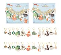 NBEADS 24 Pcs Marqueurs de Point Sur le Thème des Animaux, Marqueur de Point de Crochet en Alliage D'Émail Breloques à Levier Amovible pour le Tricot, le Tissage, la Couture, la Fabrication de Bijoux