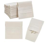 NBEADS 24 pochettes à Bijoux en Microfibre, Vieille Dentelle Couleur Faux Daim Bijoux Pochette Bijoux Sacs de Rangement Sac Cadeau pour Bonbons Cadeau Collier Bracelet Emballage, 9.7x9.4 cm