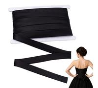 NBEADS 25 m Robe de Mariée à Dos Noué pour Femmes, 2cm Sangles de Corset Ajustables pour le Remplacement des Fermetures à Glissière ou des Boutons, Noir