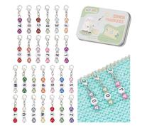 NBEADS 26 pcs Lettre A-Z Marqueur Point Crochet, Marqueurs de Point en Acrylique avec Fermoirs en Alliage de Zinc Marqueurs Mousqueton Amovible Marqueur de Point Verrouillage pour le Tricot Tissage