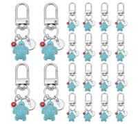 NBEADS 26 Pcs Porte-clés Tortue de Mer en Turquoise Synthétique, Pendentifs en Tortue Breloques de sac en Acier Inoxydable pour Sac à Main Sac à Dos Breloques Décoratives