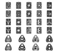 nbeads 28 Pcs 14 Styles Breloque de Tarot, Pendentifs de Cartes Tarot D'Halloween en Émail Breloques de Divination Magiques Gothiques pour la Fabrication de Bijoux Bracelets Colliers, Platine