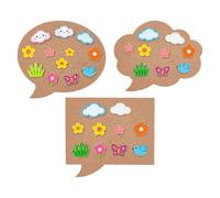 NBEADS 3 Pcs 3 Styles Présentoir à Épingles en Liège, Tableau D'Affichage Mural en Liège en Bois Forme de Bulle de Dialogue D'Une Épaisseur de 8mm pour Ranger les Broches Décoration de Bureau