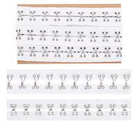 nbeads 3 Verges (2.74 m) Crochet et Oeil Ruban en Coton, 2.5cm Large, Blanc avec Bordure en Métal Argenté pour Corset, Soutien-Gorge, Couture, Costumes, Mariée, Décor, Robe