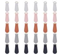 NBEADS 30 Pcs 5 Couleurs Tirette de Fermeture Éclair en Cuir, Tirette de Rechange pour Fermeture Éclair Rallonge de Poignée Réparation de la Fermeture Éclair pour Bagages Valises, 3.6x1.5x0.4cm
