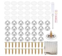 NBEADS 30 Pcs Kit de bouton Pression et Attaches en Cuir, 1 tournevis Cruciforme en Acier 1 Ruban Souples en PU pour la Réparation de Bâches de Toit de Voiture de Meubles de Lits de Canapés, Blanc