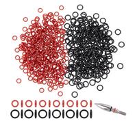 NBEADS 300 Pcs Joint Torique pour Pointe de Flèche de Tir à L'Arc, Pointes de Flèche Field Points Bandes en Caoutchouc de Rechange pour tenir pointe de flèche Accessoires de Tir à L'Arc, Rouge et Noir