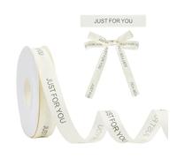 NBEADS 32m Ruban Gros Grain, 2cm de Large Ruban Imprimé JUST FOR YOU Ruban de Satin en Polyester Ruban Décoratif pour Emballage de Cadeaux Bouquet D'Anniversaire Ou de Mariage