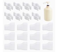 NBEADS 34 Pcs 2 Styles Bouchon de Pompe, 17 Embout de Pompe à Sirop de Café et 17 Clips de Verrouillage Leakproof Pump Lock Clips and Pump Head Nozzle Cap pour la Maison Les Voyages, Blanc