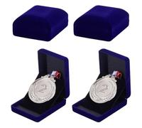 nbeads 4 Pcs Boîte de Présentation de Badges en Velours, 6.1x7.8x3.2cm Porte-affichage de Lapel Pin Boîte Cadeau pour Collier Bracelet pour Bijoux Épingles Colliers Badges, Bleu Minuit